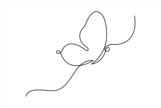 Butterfly Simple Butterfly One Line Drawing: A Great Practice for Nature-Loving Artists