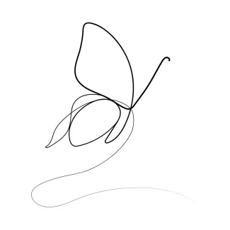Butterfly Flying Flying Butterfly One Line Drawing: Learn to Draw Insect Motion Easily