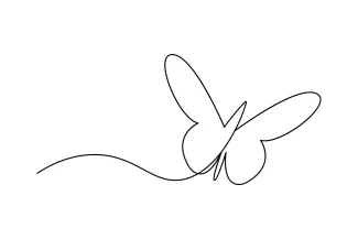 Butterfly One Line Art of a Butterfly: Draw Peaceful Insects with Just One Line