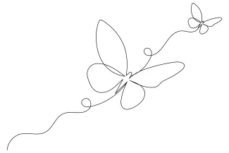Butterfly Drawing a Butterfly in One Line: Practice Nature Forms the Easy Way