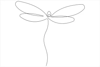 Dragonfly in a Single Line: Practice Proportions with Basic Insect Drawing