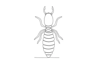 One-Line Termite Drawing: Easy Practice for Repeating Body Segments