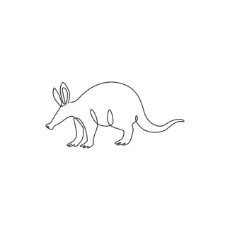 Exotic Aardvark "One-Line Exotic Aardvark Art: A Minimalist Approach to Capturing Unique Animal Forms"