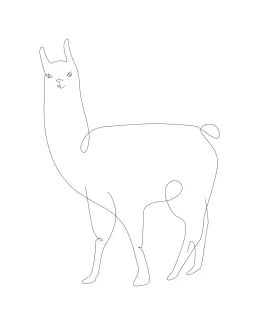 Alpaca "Minimalist Alpaca Drawing: A One-Line Study of Soft and Recognizable Animal Shapes"