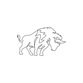 American Bison One Line American Bison Drawing: Easy Wild Animal Art for Beginners