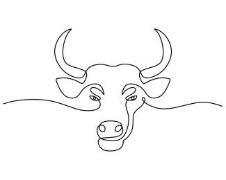Buffalo Head One Line Buffalo Head Drawing: Build Skills with Strong Animal Features