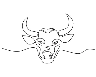 Buffalo Head One Line Large Buffalo Head Drawing: Explore Powerful Animal Forms in Simple Art