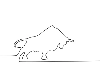 Bull "One-Line Bull Art: A Minimalist Approach to Strong and Iconic Animal Silhouettes"