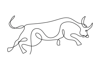 Bull One Line Bull Drawing: Strength and Simplicity for Sketch Practice