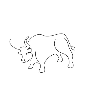One-Line Bull Drawing: Practice Strong Animal Shapes with Simple and Bold Lines