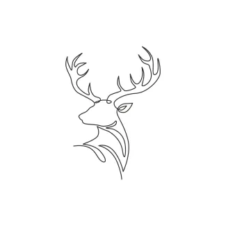 Elegance Head Deer One Line Elegant Deer Head Drawing: Learn Proportions with Ease