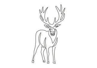 One Line Deer Drawing: Learn to Sketch Forest Wildlife Step by Step