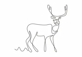 Deer One Line Deer Drawing: Practice Animal Outlines with Ease