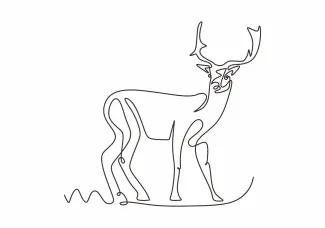 Deer One Line Deer Drawing: Learn Gentle Forest Creatures Through Simple Lines