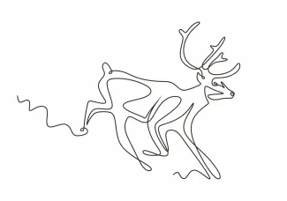 Deer One Line Deer Drawing: Focus on Wildlife Shapes with Simple Outlines
