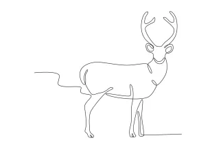 Deer Beautiful Draw a Beautiful Deer in One Line: Easy Nature Drawing for Beginners
