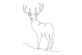 Deer Gallantly Gallant Deer in One Line: Draw Strong Postures with Simple Shapes
