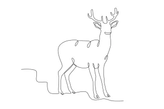 Deer Looking Forward One-Line Deer Facing Forward: Learn Symmetry and Simplicity with Animal Art
