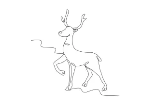 Deer Looking Up Draw a Deer Looking Up in One Line: Explore Animal Expression Through Simple Art