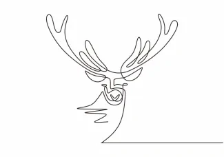 Deer One Line Deer Drawing: Easy Forest Animal Art for Kids and Beginners