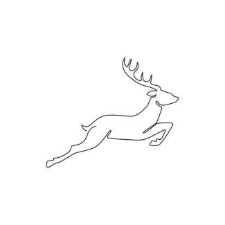 Cute Elegance Deer One Line Elegant Deer Drawing: Learn Animal Shape with a Cute Forest Friend