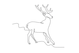 Deer Standing One-Line Standing Deer Drawing: Easy Animal Art for Visual Balance