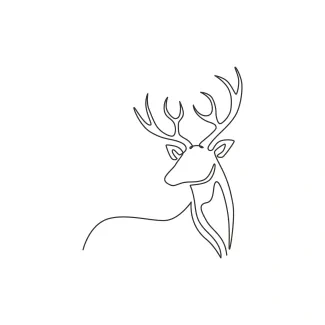 Elegance Cute Deer One Line Cute Deer Drawing: Discover Graceful Animal Art with Simple Shapes