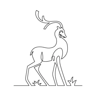 Simple Deer "One-Line Simple Deer Drawing: A Minimalist Approach to Gentle Wildlife Forms"