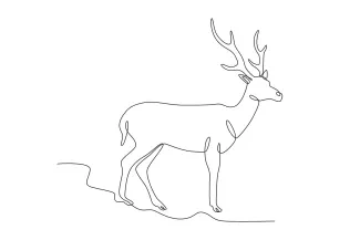 Deer Simple One-Line Deer Drawing: Practice Nature Art the Easy Way