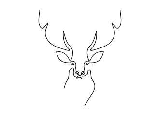 Deer Head One Line Deer Face Drawing: Learn Symmetry and Natural Detail with One Line