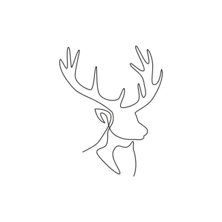 Adorable Head Deer Cute Reindeer One Line Reindeer and Deer Head Drawing: Fun Forest Faces for Young Artists