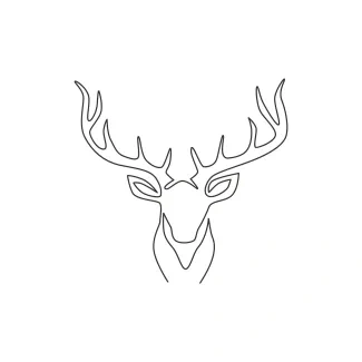 Adorable Head Deer Cute Reindeer One Line Cute Deer and Reindeer Faces: Learn Animal Expressions Simply