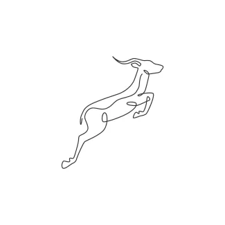 One Line Jumping Gazelle Drawing: Practice Movement and Form with One Line