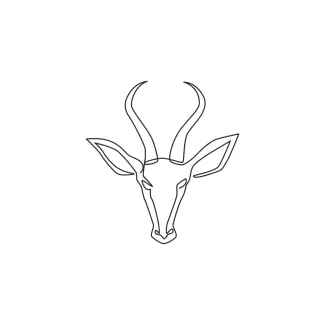 Adorable Antelope Head Horned Gazelle One Line Gazelle Head Drawing: Study Horned Faces with Easy Lines
