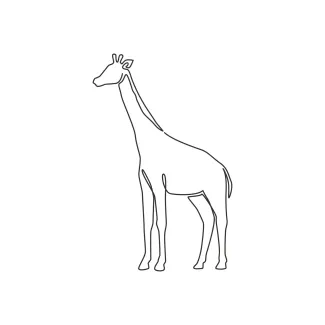 Cute Giraffe One Line Giraffe Drawing: Learn Tall Animal Shapes with a Simple Line