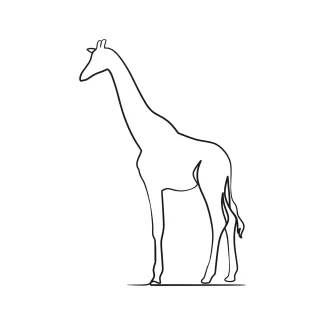 Giraffe One-Line Giraffe Drawing: Learn Animal Proportions with Simple, Tall Wildlife Shapes