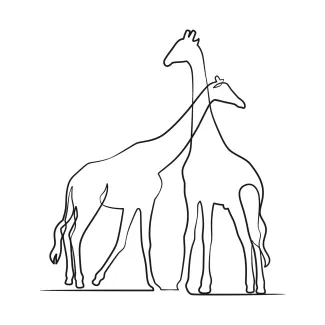 Giraffe One-Line Art of a Giraffe: Build Drawing Skills with a Distinctive Animal Silhouette