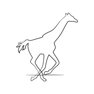 Giraffe One-Line Giraffe Drawing for Beginners: Explore Tall Animals with Simple Line Art