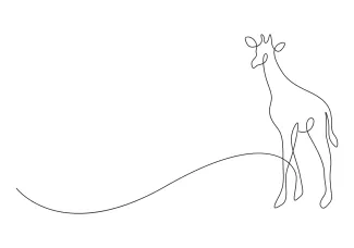 Giraffe "One-Line Giraffe Drawing: A Minimalist Approach to Capturing Tall Wildlife Figures"