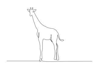 Giraffe "Simple One-Line Giraffe Drawing: A Minimalist Approach to Wildlife Illustration"