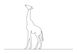 Giraffe "Minimalist Giraffe Art: A One-Line Study of Tall and Striking Wildlife Figures"