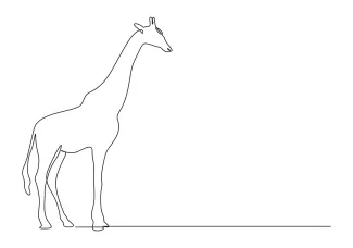 Giraffe "One-Line Giraffe Art: A Simplified Approach to Capturing Wildlife Form"