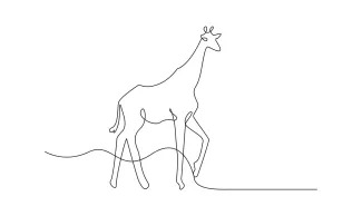 Giraffe "One-Line Giraffe Art: A Minimalist Study of Recognizable Wildlife Figures"