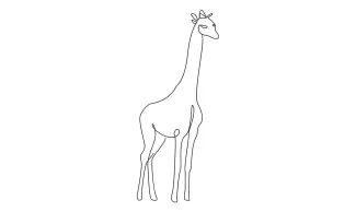Giraffe "One-Line Giraffe Art: A Minimalist Approach to Unique Wildlife Figures"