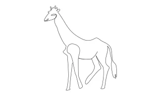 Giraffe "One-Line Giraffe Sketch: A Simplified Approach to Wildlife Form and Motion"