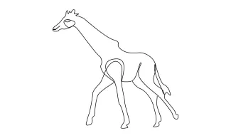 Giraffe "One-Line Giraffe Sketch: A Minimalist Approach to Capturing Wildlife Silhouettes"