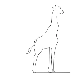 Giraffe One-Line Giraffe Drawing: Practice Tall Shapes with Simple Lines