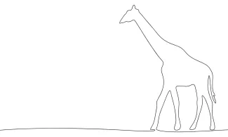 Giraffe Animal Giraffe in One Line: Draw Wildlife with Simple Shapes and Clear Steps