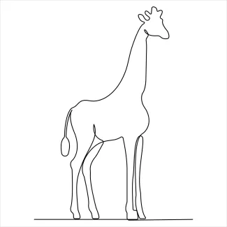 Giraffe Animal "One-Line Giraffe Drawing: A Simple and Direct Approach to Elegant Wildlife Shapes"