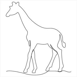 Giraffe Animal One-Line Giraffe Drawing: Learn to Draw Tall Animals with Easy Lines